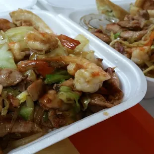 Shrimp and chicken teriyaki plates yuuummmm