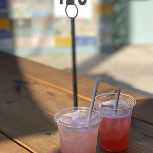 two drinks on a table