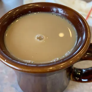 Cafe de olla with real sugar and real cream.