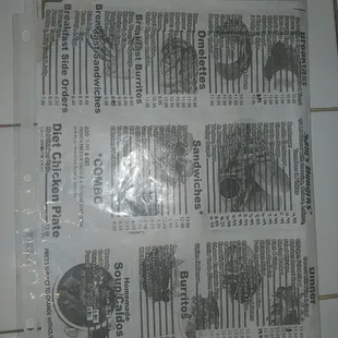 menu