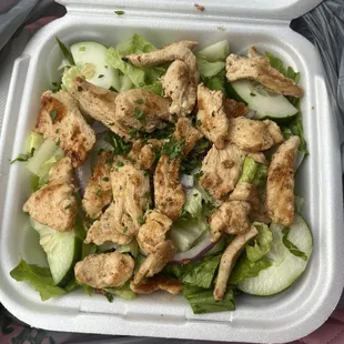 Grilled Chicken Salad, more things you can add but i keep mine simple