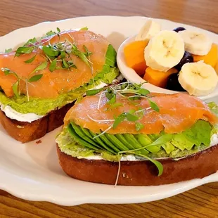 Smoked salmon avocado toast