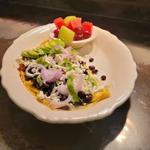 Chorizo black beans omelette