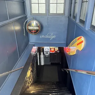 The staircase leading to the dining room. Very Cool!