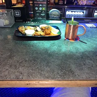 Garlic Parmesan and Frank sauce wings!! Missouri mule adult beverage