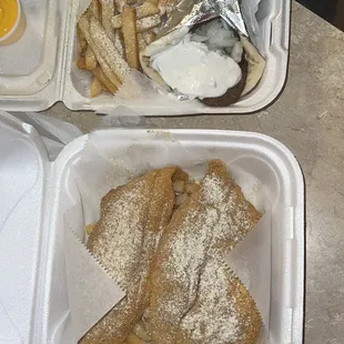 french fries in a styrofoam container