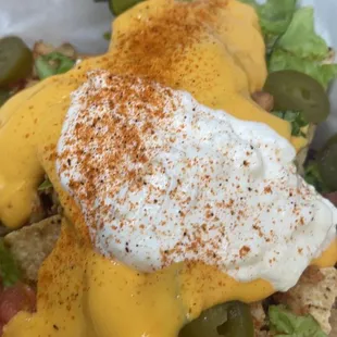 a close up of a salad