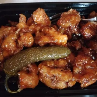 Never had Chinese food with the spice being a jalapeno.  Seriously, that was the only spice.