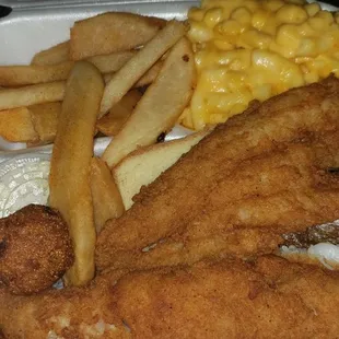 Lake Trout, Whiting, Mac, and Fries