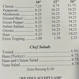 Pizza menu - Feb &apos;23