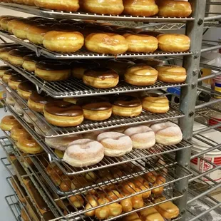a rack of doughnuts