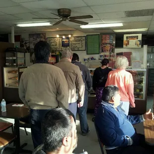 Early bird line at sams