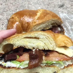 BLT on a croissant with cheese :)