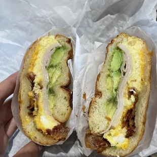 10. Turkey Bacon Egg and Cheese Sandwich with avocado ! I prefer it with just lettuce &amp; onion :)