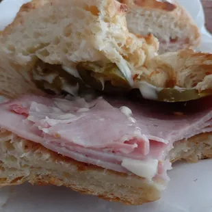 a ham and cheese sandwich