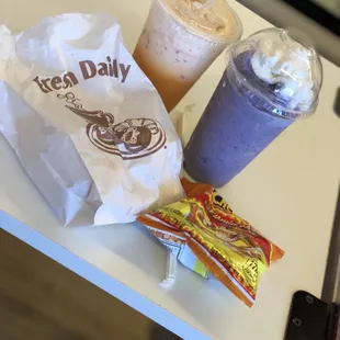 two drinks on a table
