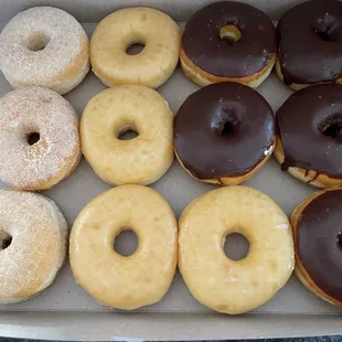 Keeping it simple. Sugar, Glazed &amp; Chocolate Glazed