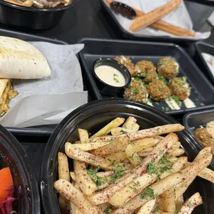 a variety of food items