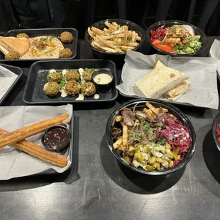a variety of food items