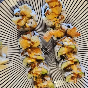 shrimp tempura &amp; chicken katsu at 5.5 ea roll