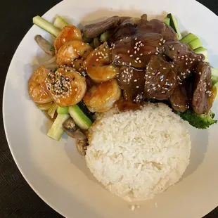 Shrimp and steak Teriyaki