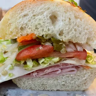 Miami Best Sub w/ hot peppers and jalapeño bread