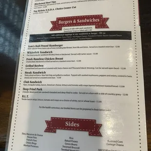 Menu  -- May 2024