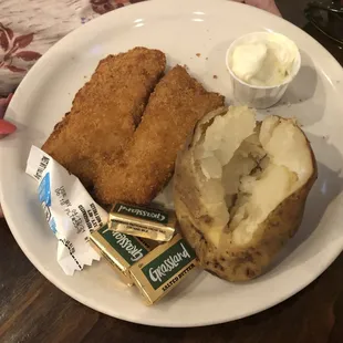 Cold Water Whitefish Dinner - Fried with Baked Potato