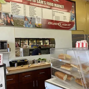 the counter and menu