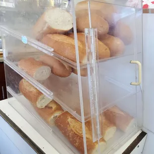 Bread options: soft bread, Dutch crunch, sourdough, half baked. Don't bother ordering a "large". It's about the same size for +$1