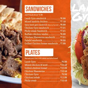 menu, tacos
