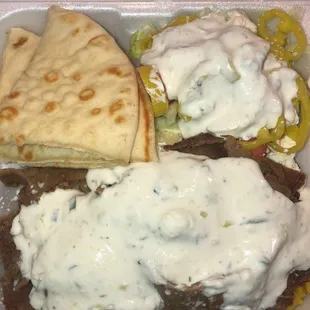 Gyro plate with extra cucumber sauce 5/5 Would Recommend