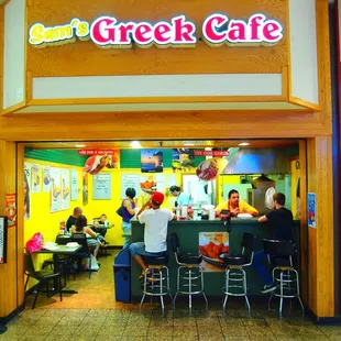 the entrance to the restaurant