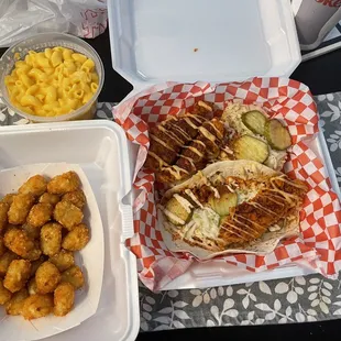 Combo Meal 3 with Mac n Cheese and Tater Tots