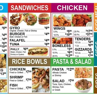menu