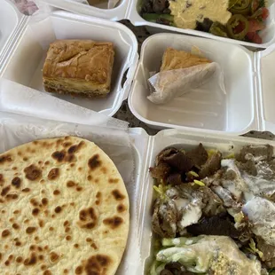 a variety of food items