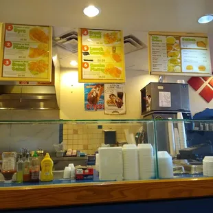 Ordering area with menu.