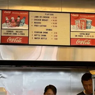 Menu board at Sam&apos;s