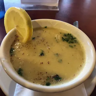 Bowl of lentil soup.  My favorite -- Very good.