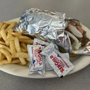 Gyro wrap and fries
