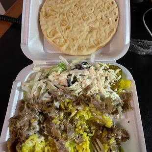 Gyro platter with all toppings