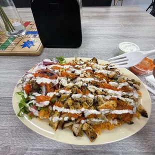 Chicken over rice