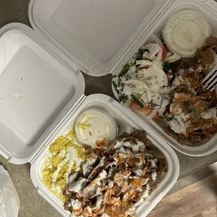 Gyro platter with double rice