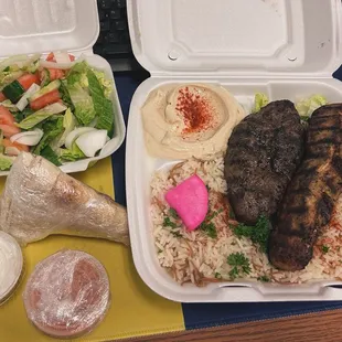 Mixed Kafta Plate Lunch.  Roughly $13.