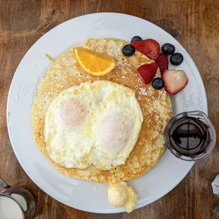 Working hard with pancakes