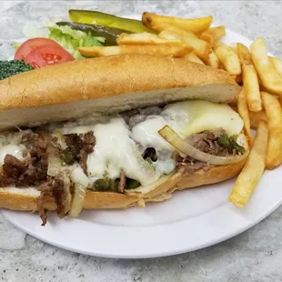 a sandwich and french fries