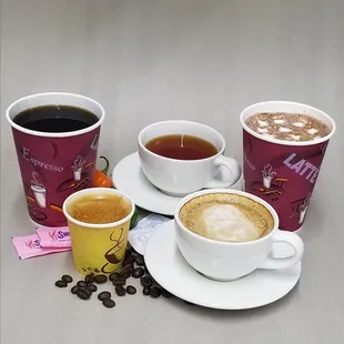 a variety of coffees