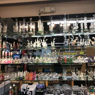 shelves of liquor