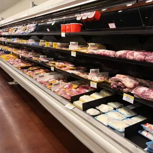 the meat section of a grocery store