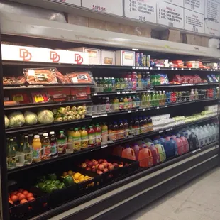 a refrigerated section of a grocery store